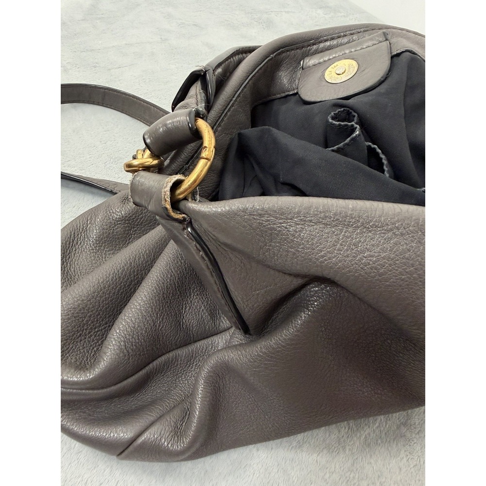 Marc by Marc Jacobs Hobo Q Hillier Gray Pebbled Leather Satchel Crossbody Purse - Picture 6 of 12